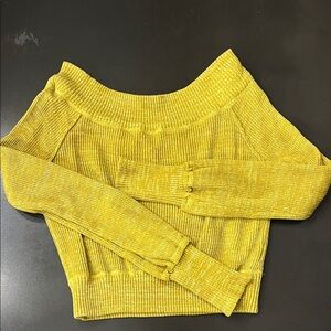 Free People Mustard yellow Off-Shoulder Sweater size M